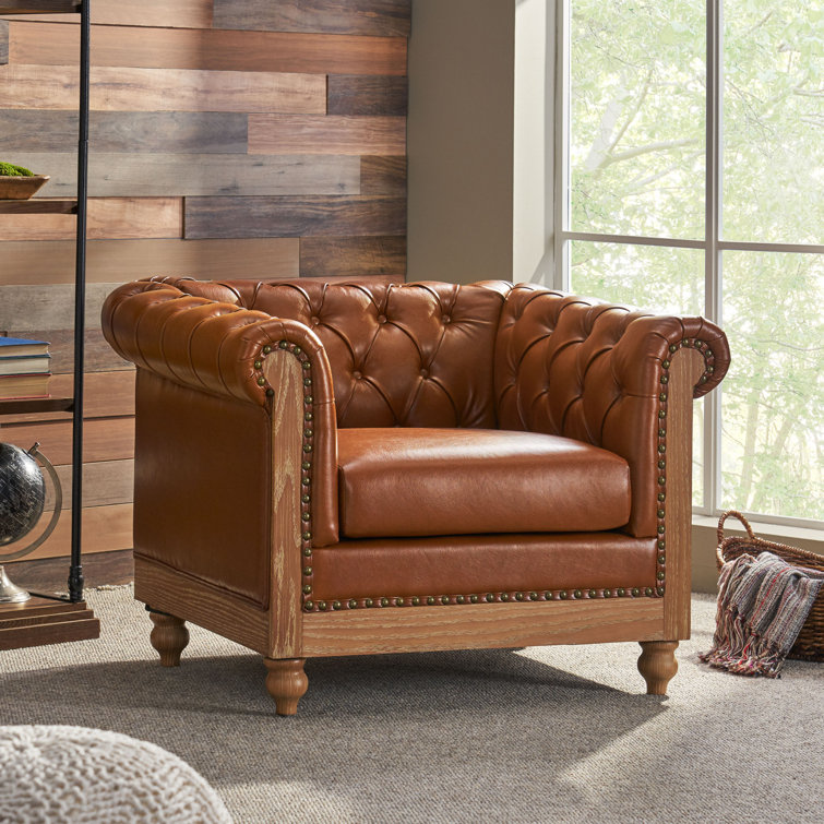 Charlton Home® Malibu Upholstered Chesterfield Chair & Reviews Wayfair